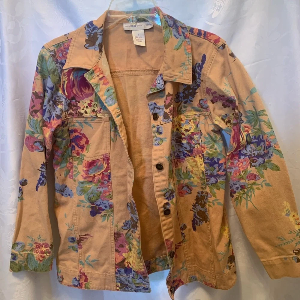 Susan Graver Woman’s Denim Jacket Size Small 100% Cotton Cottagecore grannycore - Picture 4 of 8